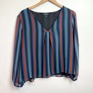 Madewell Striped Blouse Sz XXL Office Business Casual Day To Evening Going Out